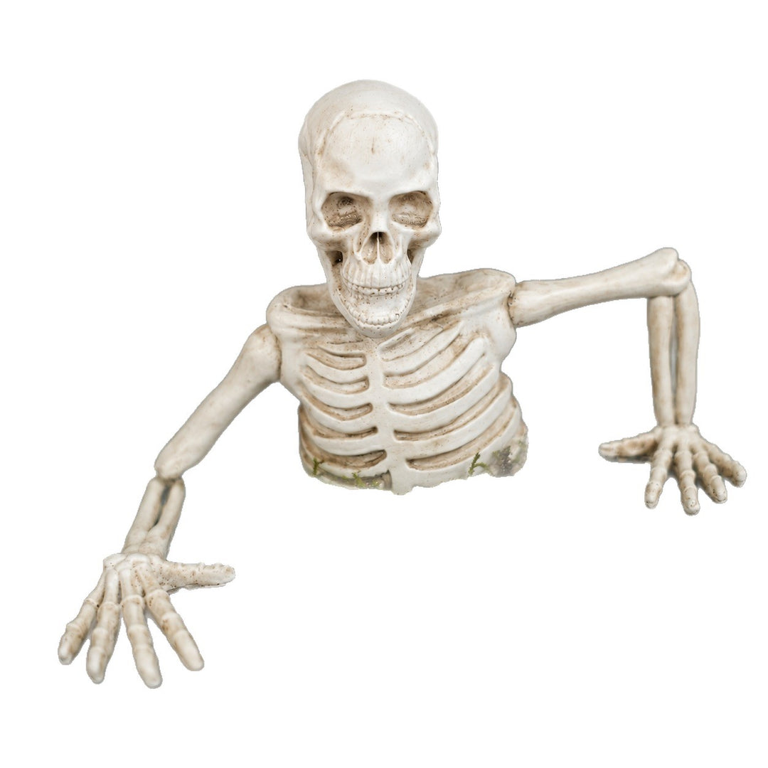Half Skeleton Decoration for Planters made of Weatherproof Resin
