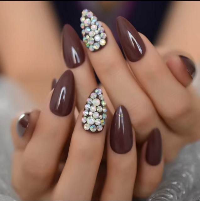 Decorative Rhinestone-Accent Press-On Nails Kalsten