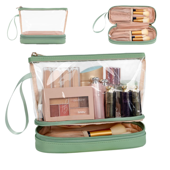 Cosmetic organizer bag with transparent compartments Kalsten