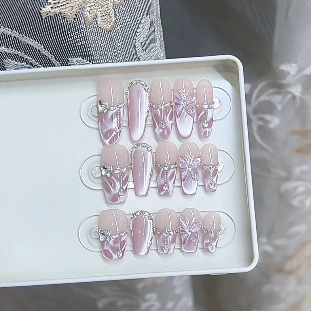 Luxury Floral-Embellished Press-On Nail Set Kalsten