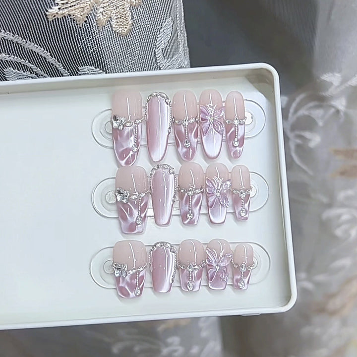 Luxury Floral-Embellished Press-On Nail Set Kalsten