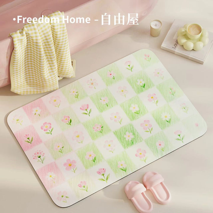 Floral Print Bath Mat Kalsten