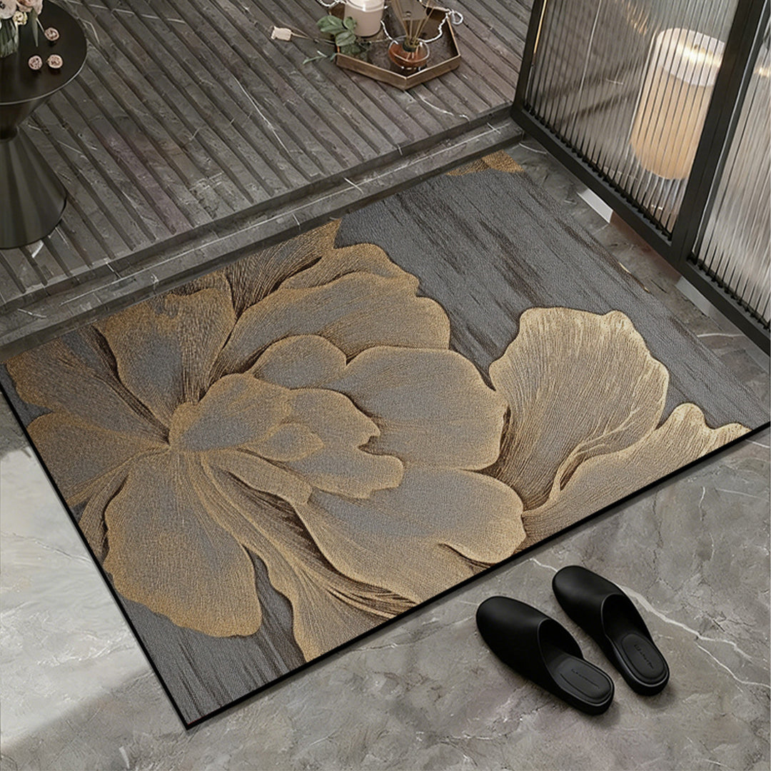 Elegant Floral Design Entrance Mat