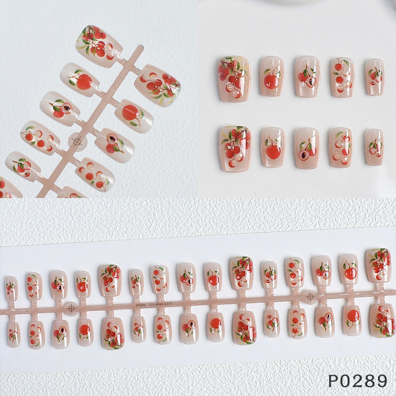 Strawberry Decorated Press-On Nails Kalsten