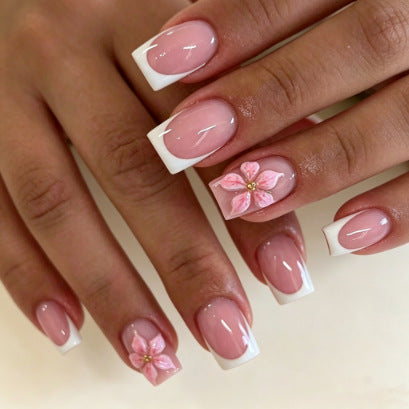 Floral Accent Press-On Nails Kalsten