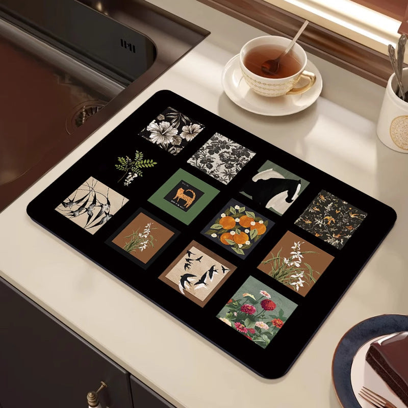 Artistic Botanical Kitchen Mat