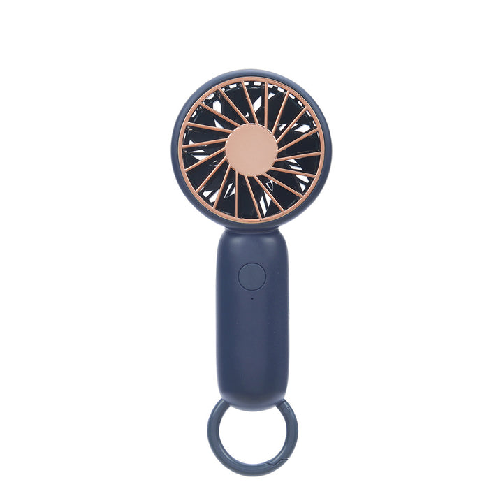 Cooling compact rechargeable handheld fan with carabiner loop and whisper-silent motor Kalsten