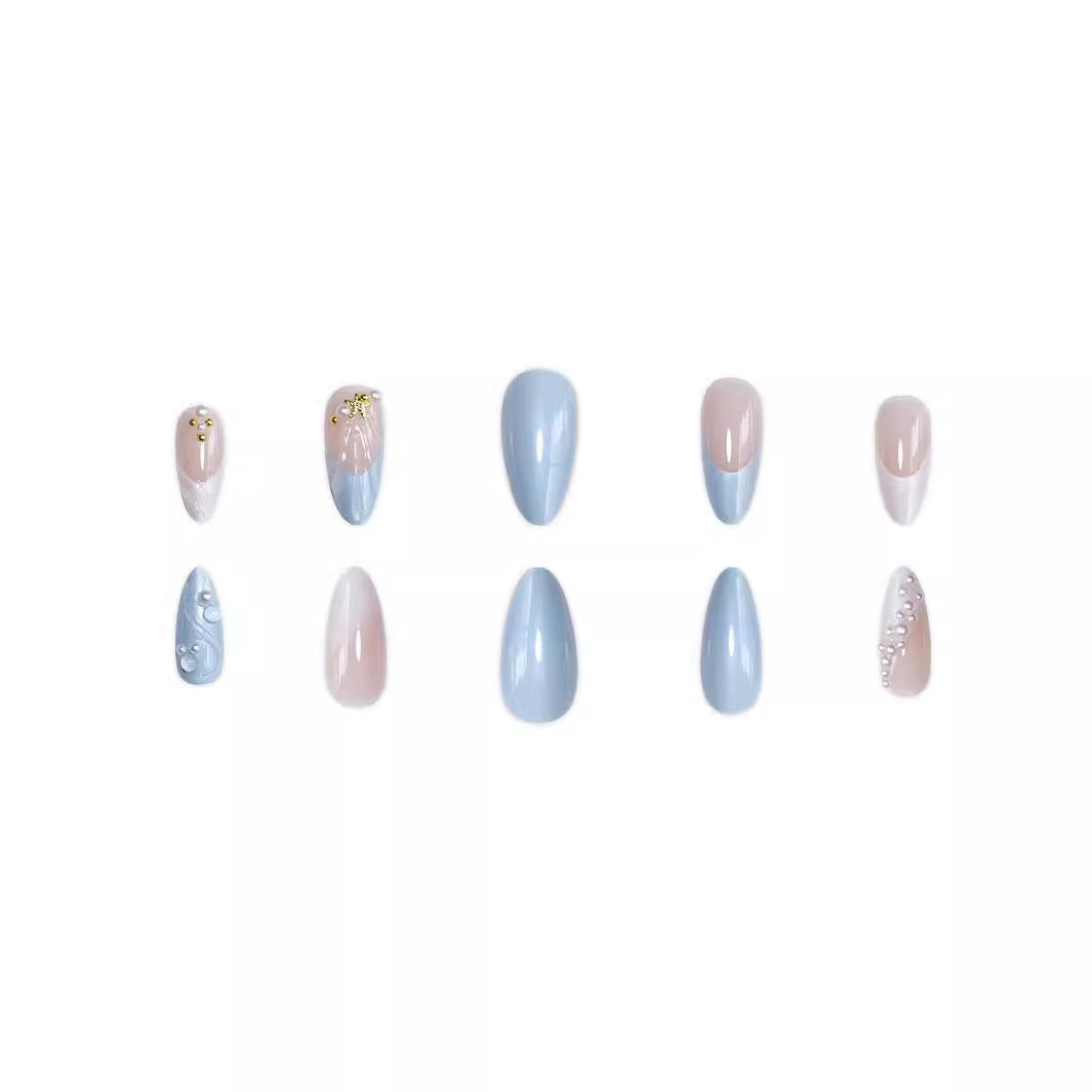 Artistic Ocean-Inspired Acrylic Nail Enhancements Kalsten
