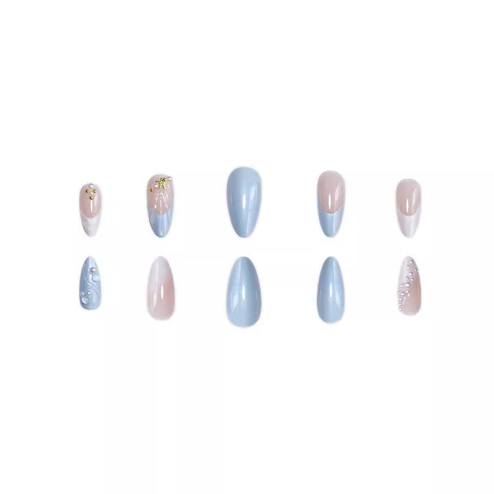 Artistic Ocean-Inspired Acrylic Nail Enhancements Kalsten