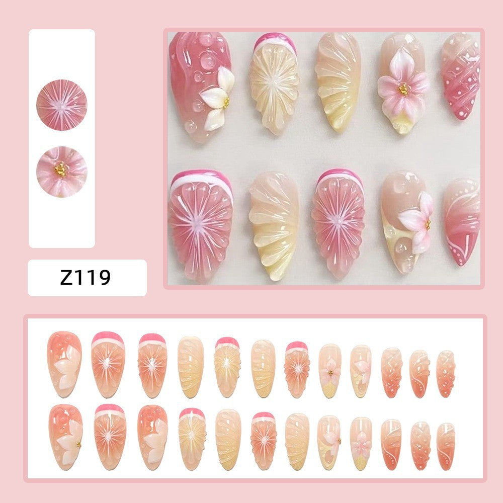 Artful Nail Tips Set with Leaf Accents Kalsten