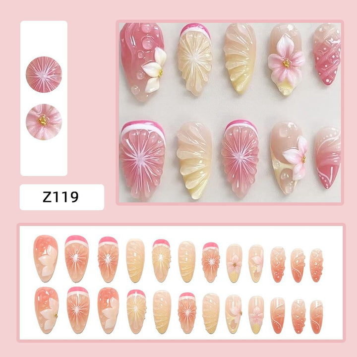Artful Nail Tips Set with Leaf Accents Kalsten