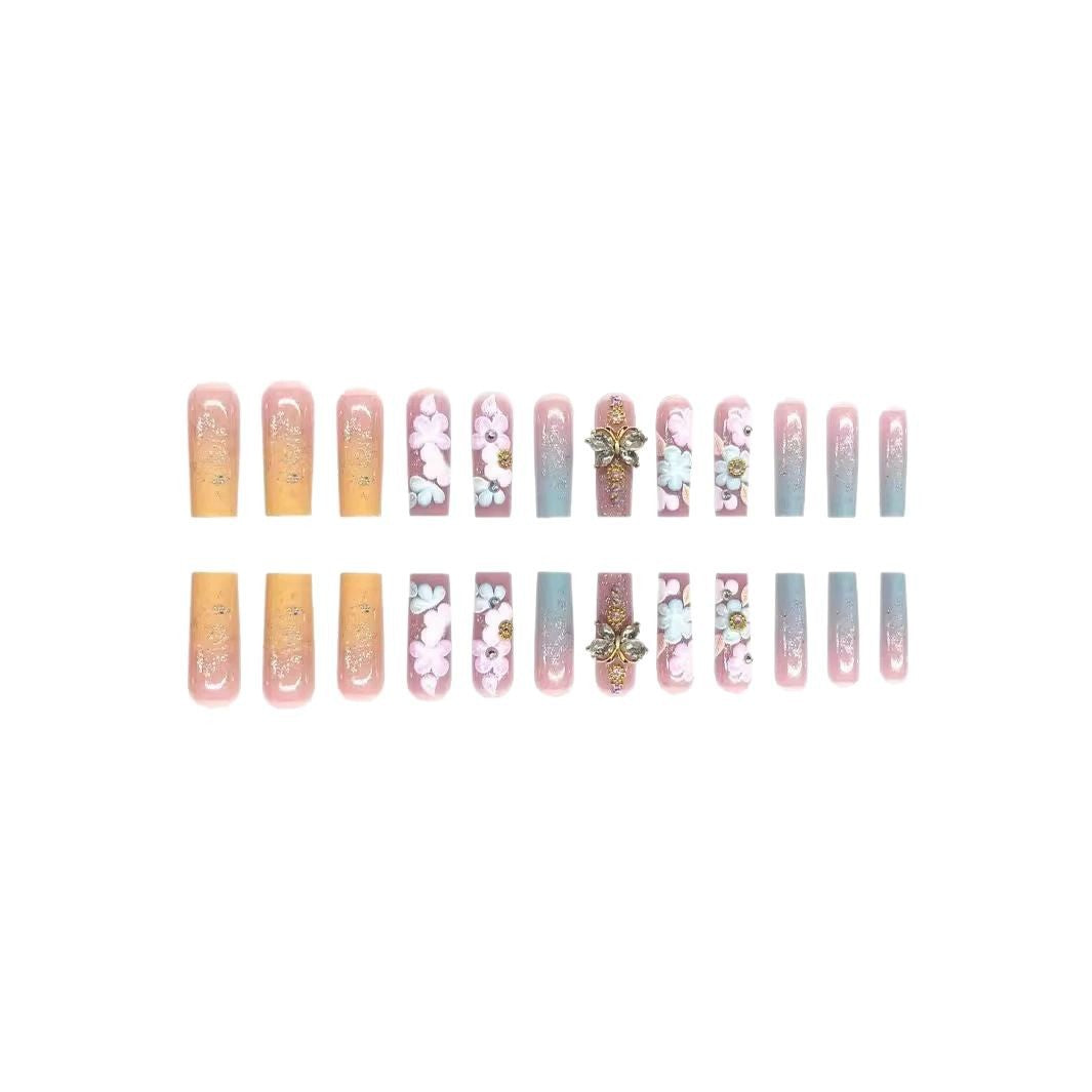 Floral 3D Press-On Nail and Toe Set Kalsten
