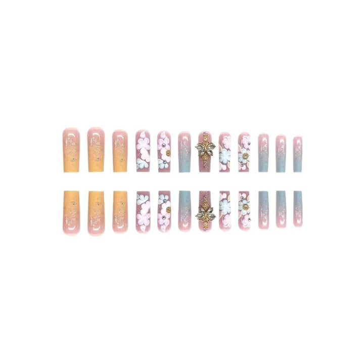 Floral 3D Press-On Nail and Toe Set Kalsten