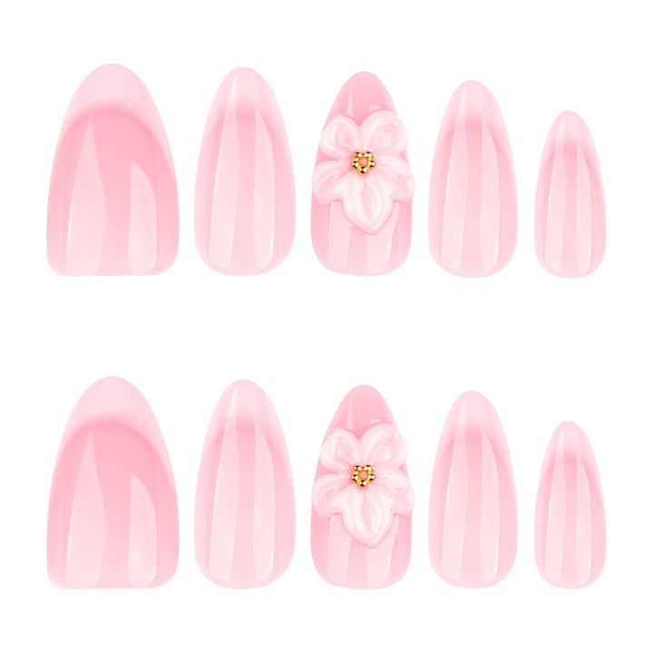 Artistic acrylic nails with elegant flower designs Kalsten