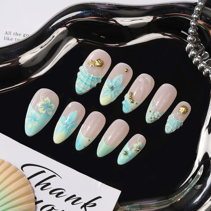 Artistic Tropical Floral Press-On Nail Set Kalsten