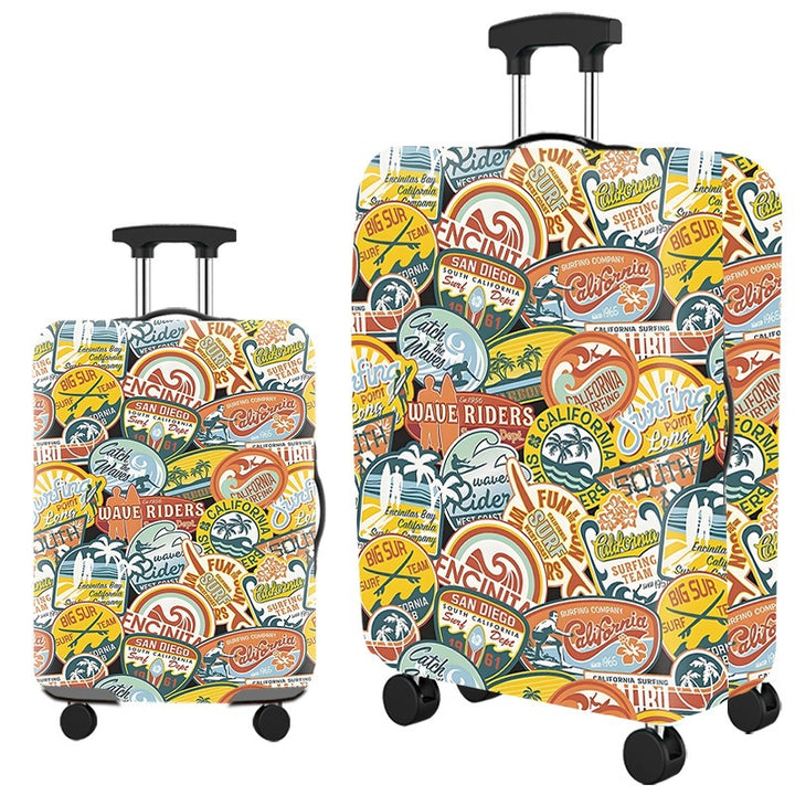 Vintage Travel-Themed Hard Shell Suitcase Kalsten