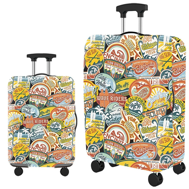 Women's hard-shell suitcase with nostalgic travel motif Kalsten