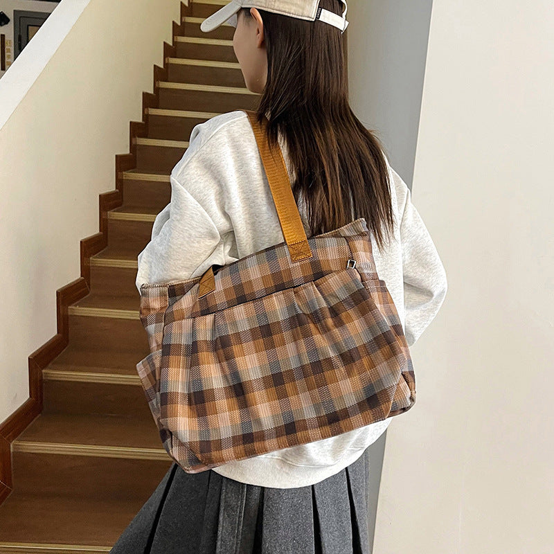 WoSpacious Plaid Utility Tote Bag Kalsten