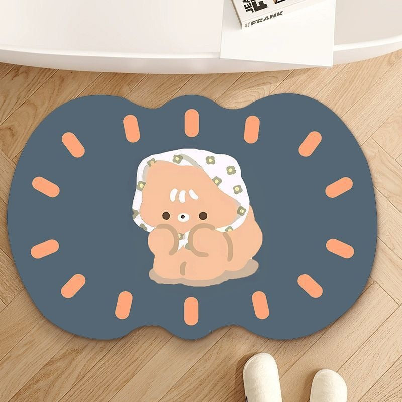 Playful Elephant-Themed Bath Mat
