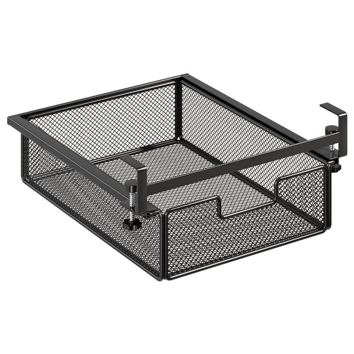 Under-Desk Sliding Mesh Storage Drawer Organizer Clamp-On