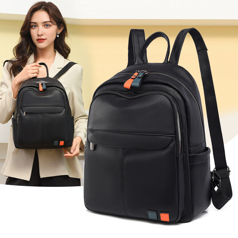 Leather Multi-Compartment Backpack Kalsten