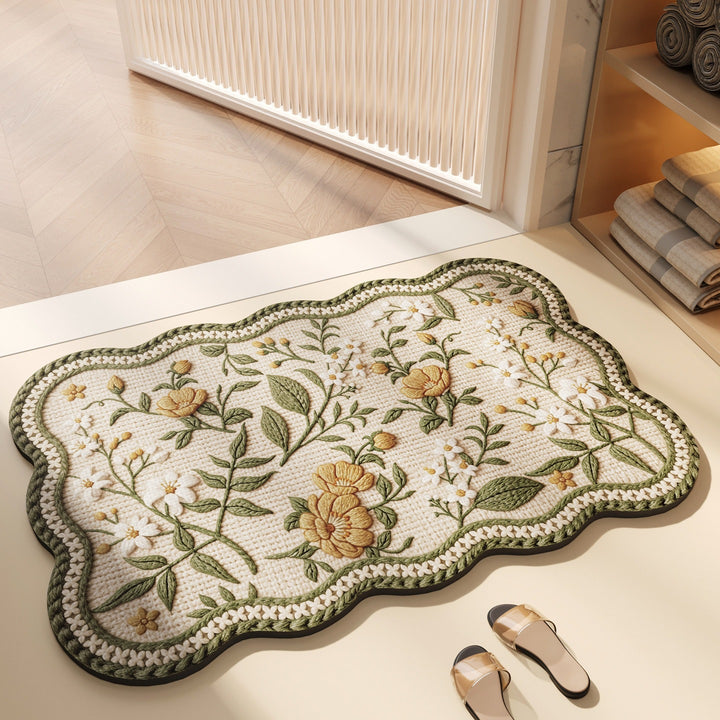 Floral Design Bath Mat