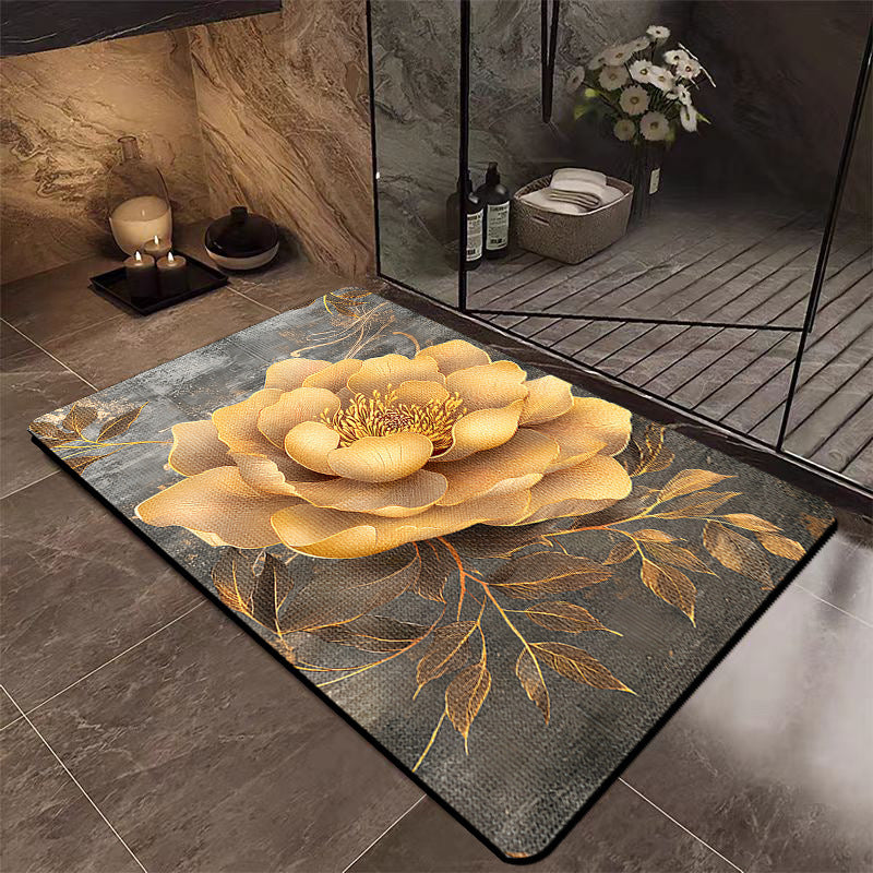 Luxury Floral Bathroom Mat Kalsten