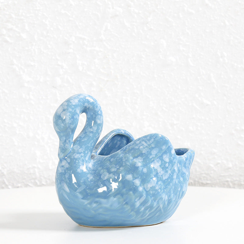 Decorative Ceramic Swan Planter Kalsten