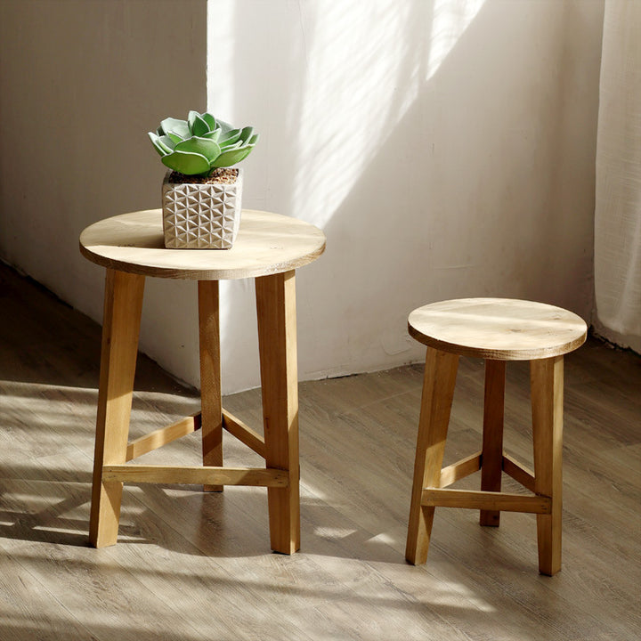 Rustic side table made of solid wood Kalsten