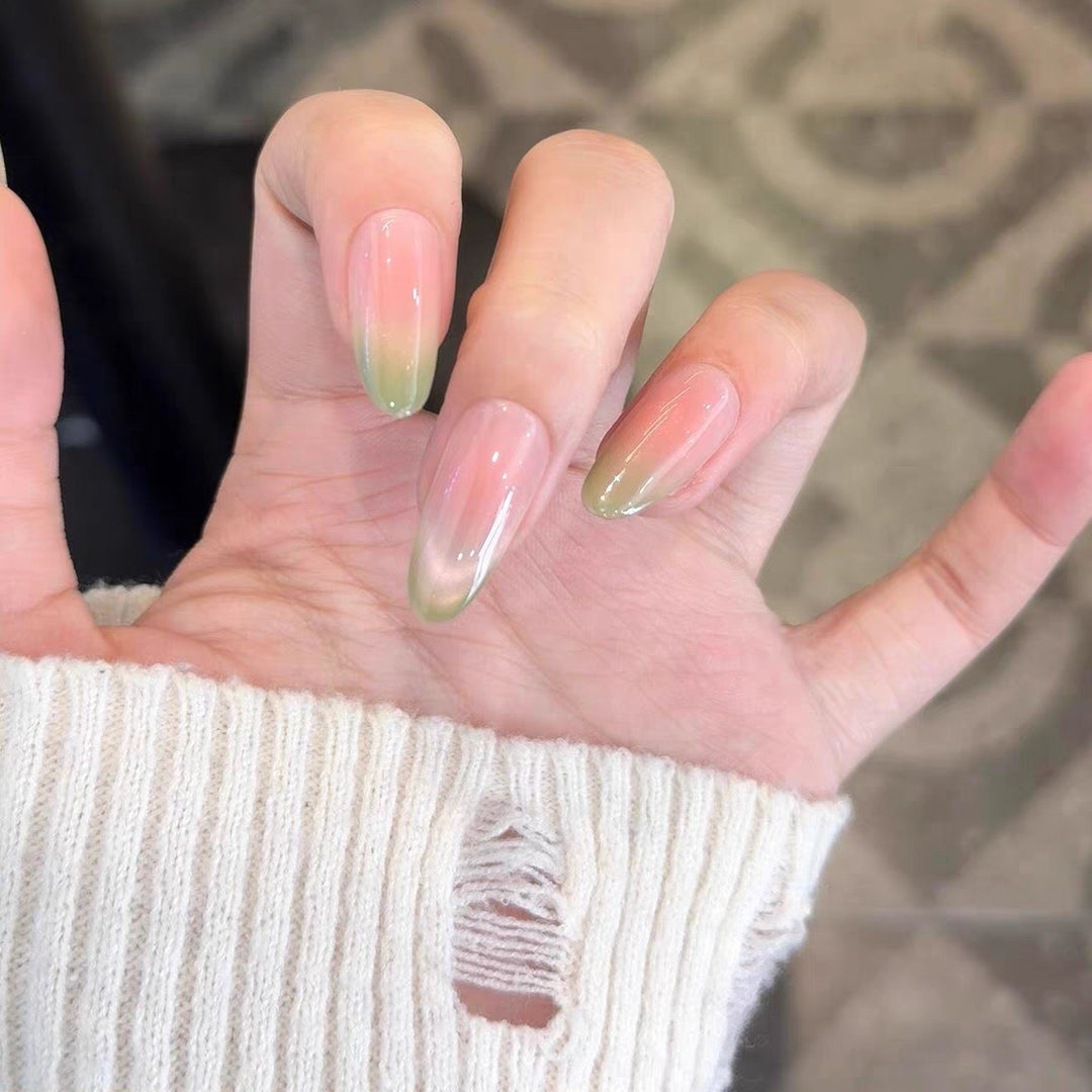 Ombre Almond-Shaped Press-On Nail Set Kalsten