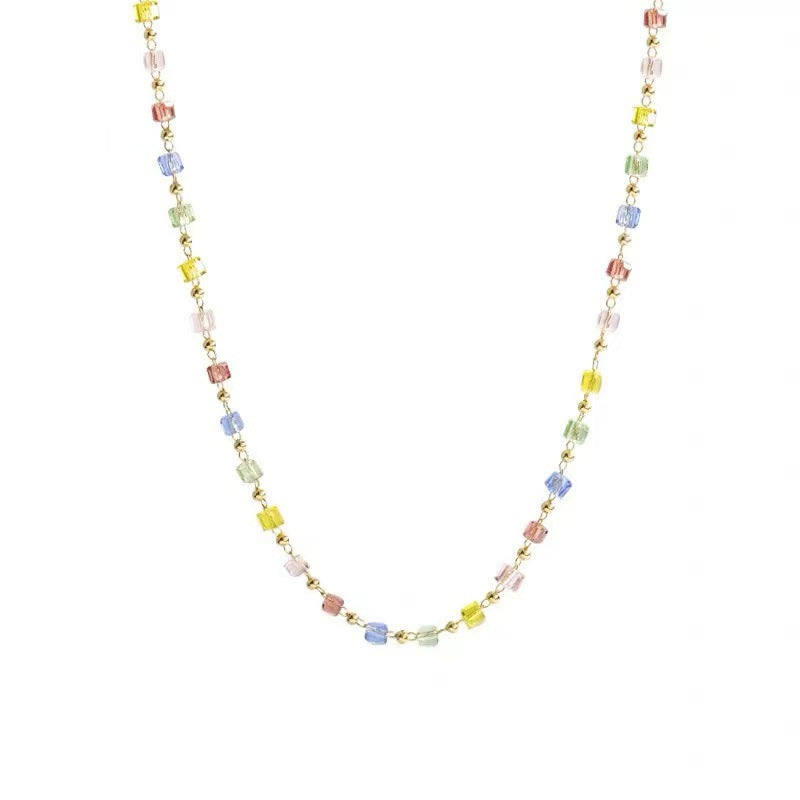 Dainty Beaded Chain Necklace Kalsten