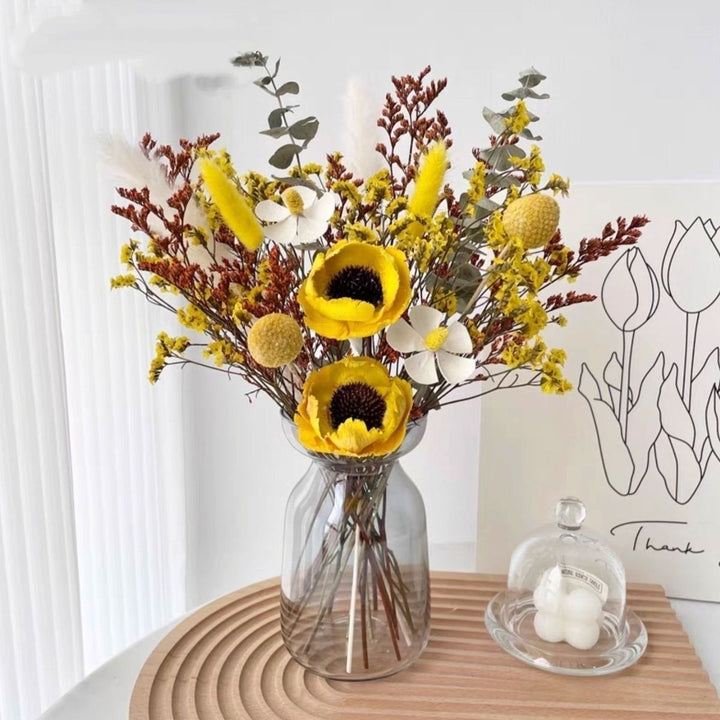 Dried Flower Bouquet Arrangement with Decorative Elements