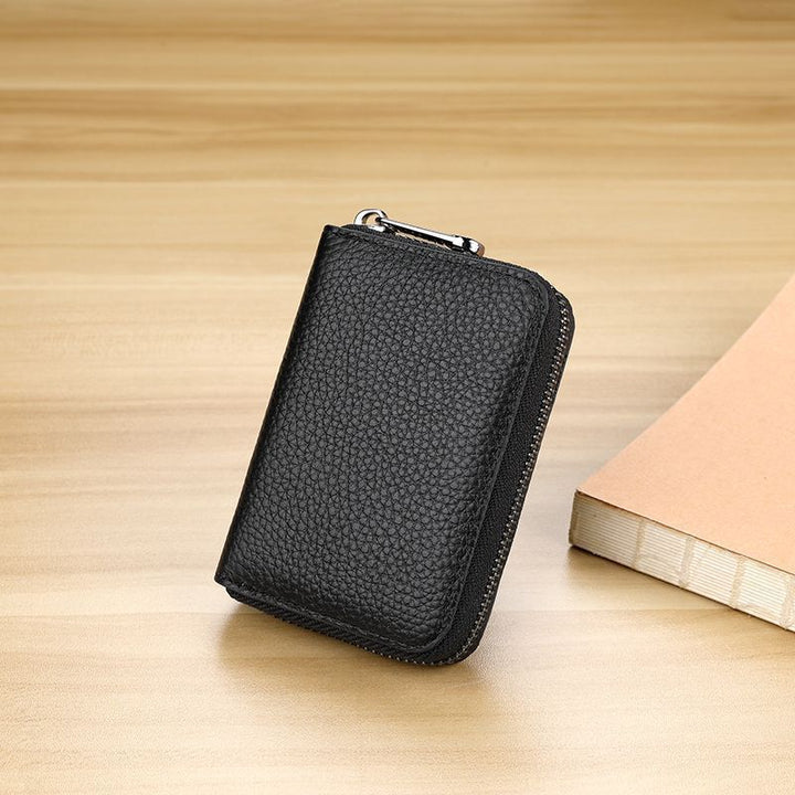 Sleek Zippered Leather Credit Card Holder Kalsten