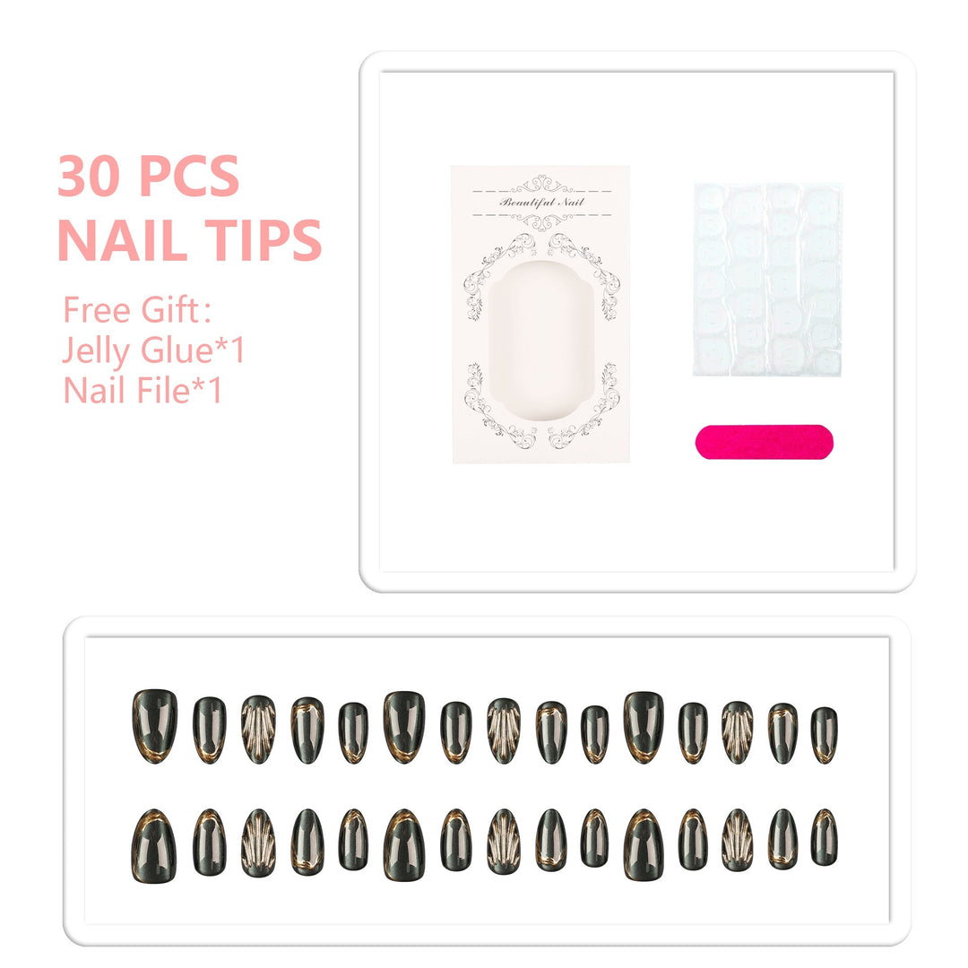 Glamorous Metallic Press-On Nail Set