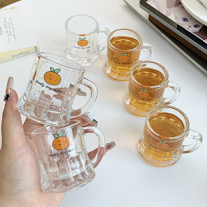 Ceramic mugs set with cheerful orange design Kalsten