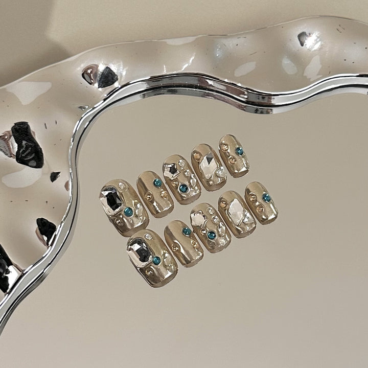 Elegantly Embellished Press-On Nail Art Set