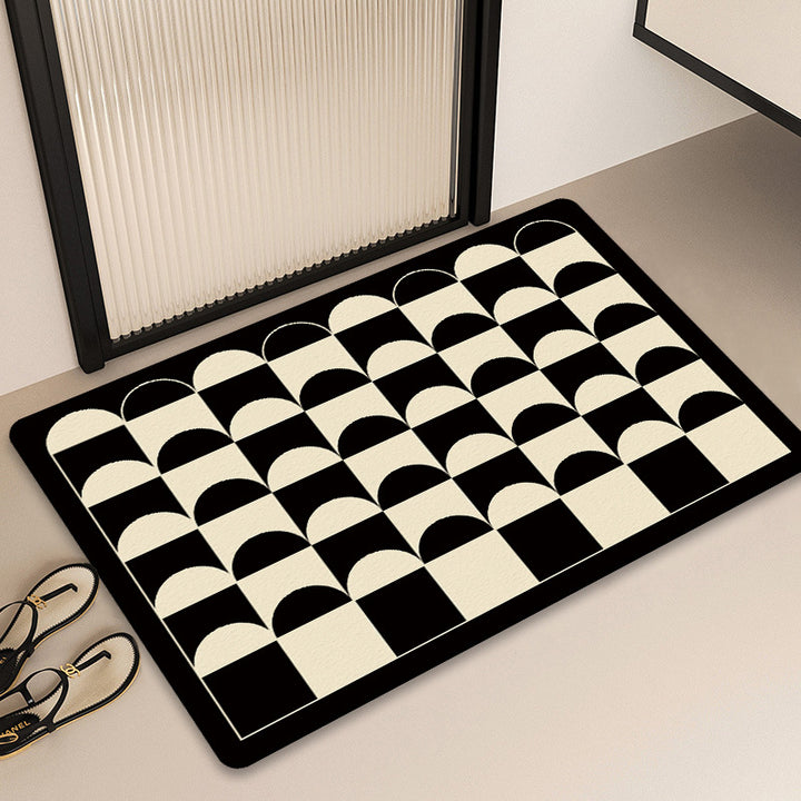 Artistic Abstract Checkered Area Mat