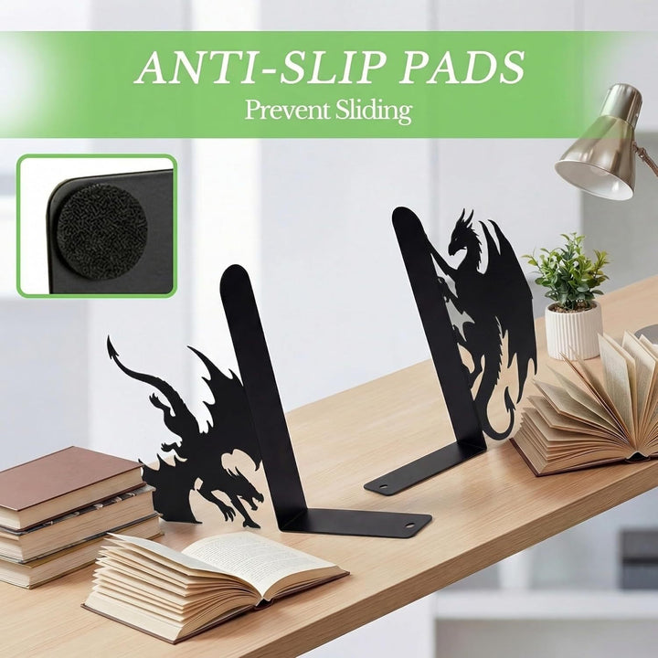 Dragon-Themed Metal Bookends