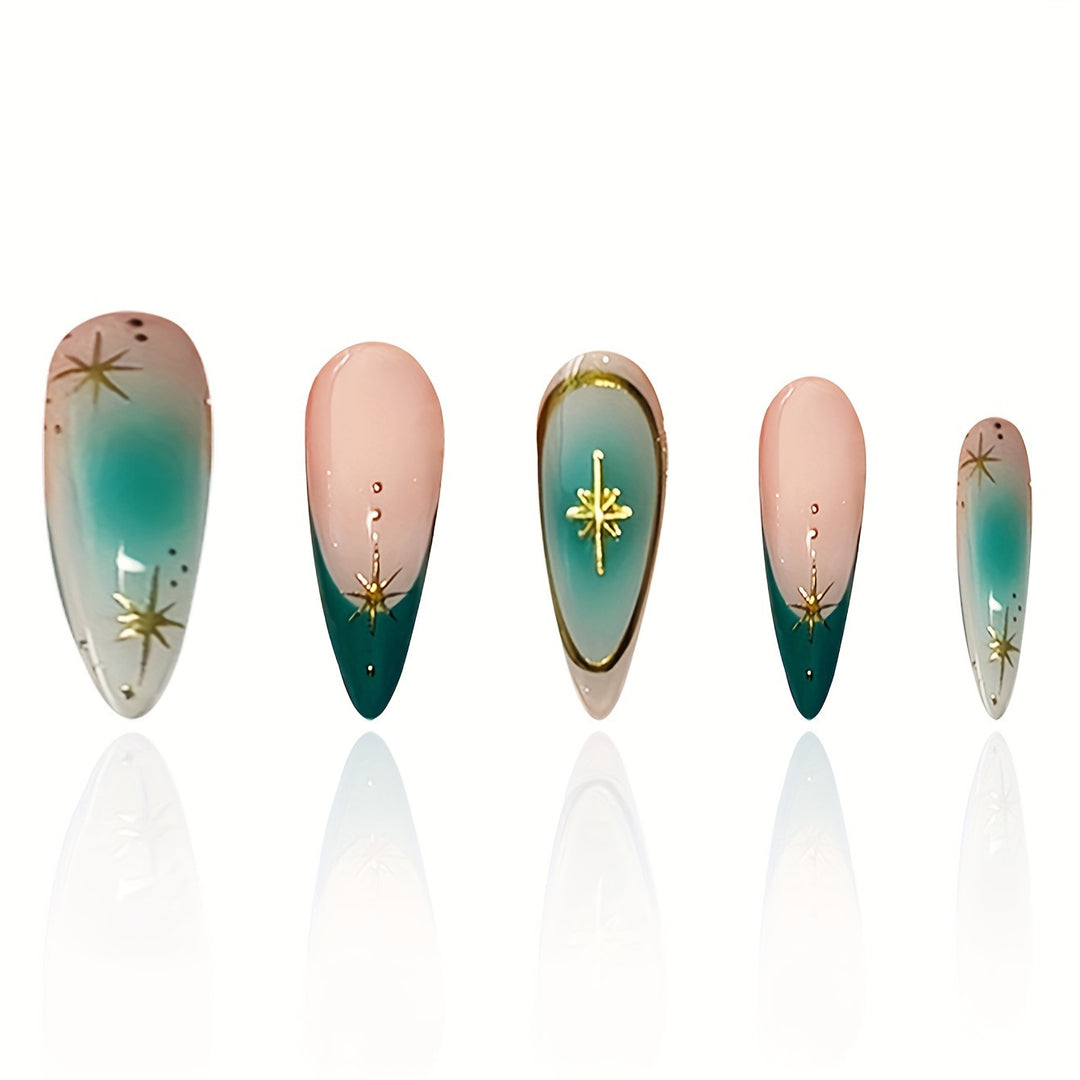 Artistic Geometric Pointed Nail Art Kalsten