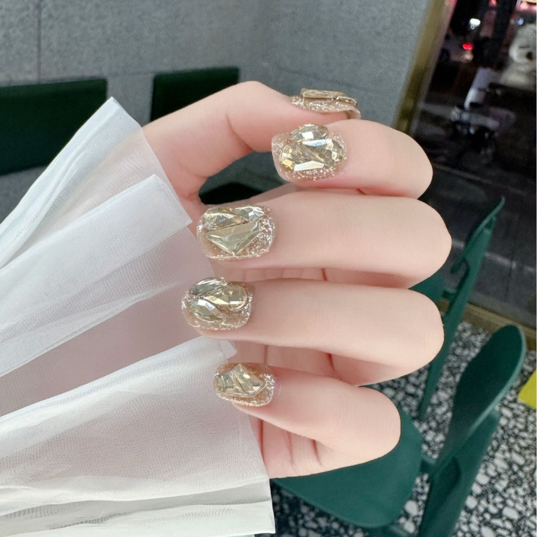 Glamorous Rhinestone Press-On Nails Kalsten