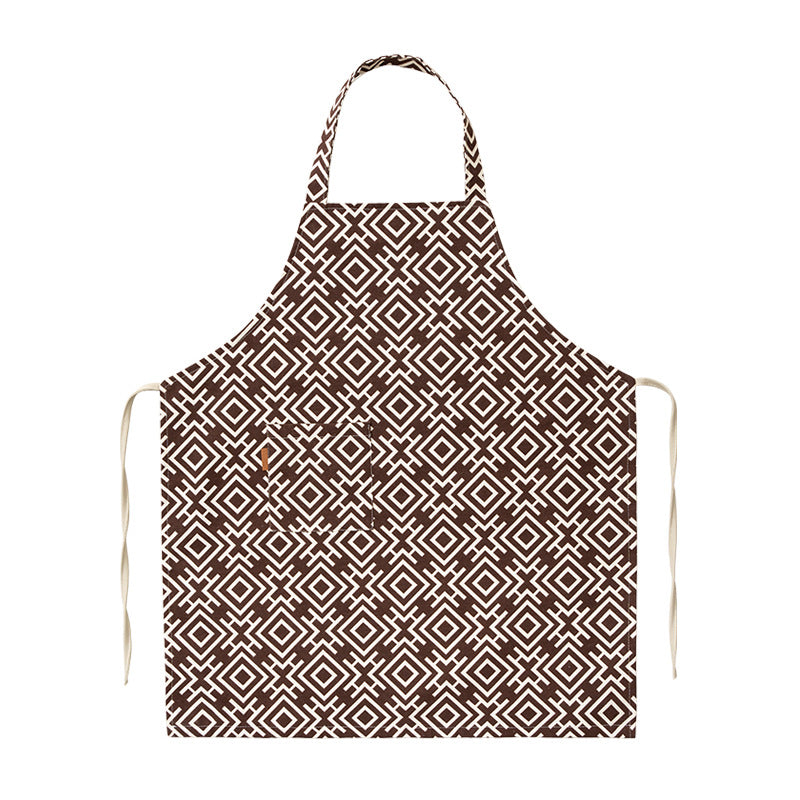 Cotton-linen cooking apron with pocket and adjustable neck strap Kalsten