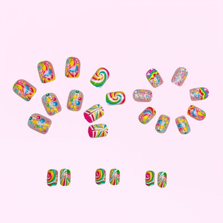 Artistic Candy Swirl Nail Art Set