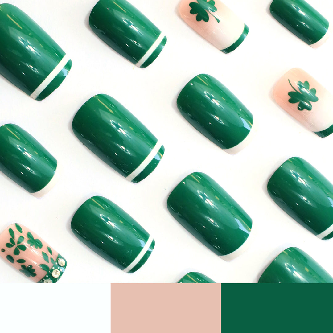 Festive Shamrock Nail Art Extensions Kalsten