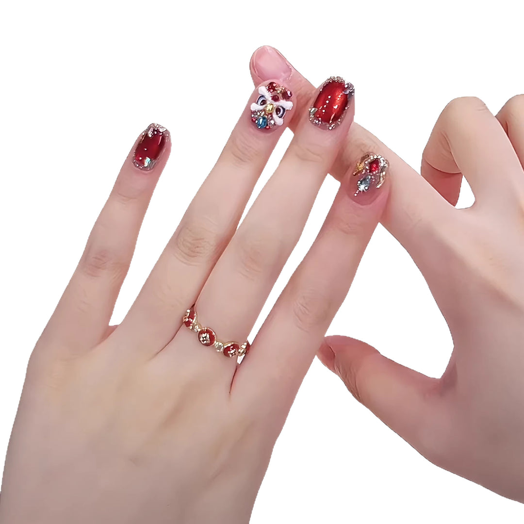 Glittery Articulated Press-On Nails Kalsten