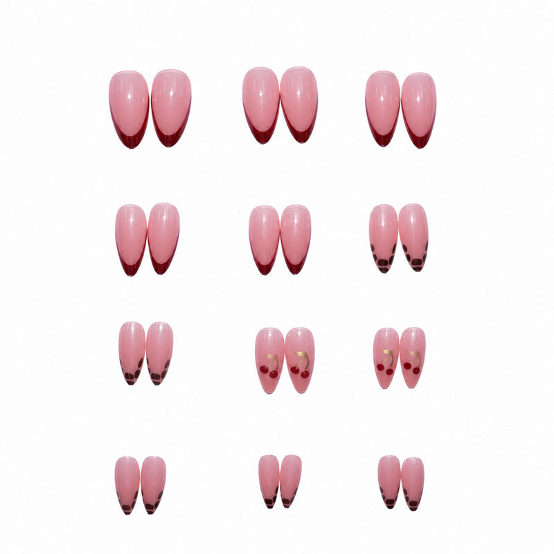 Elegant artificial nails with cherry design Kalsten