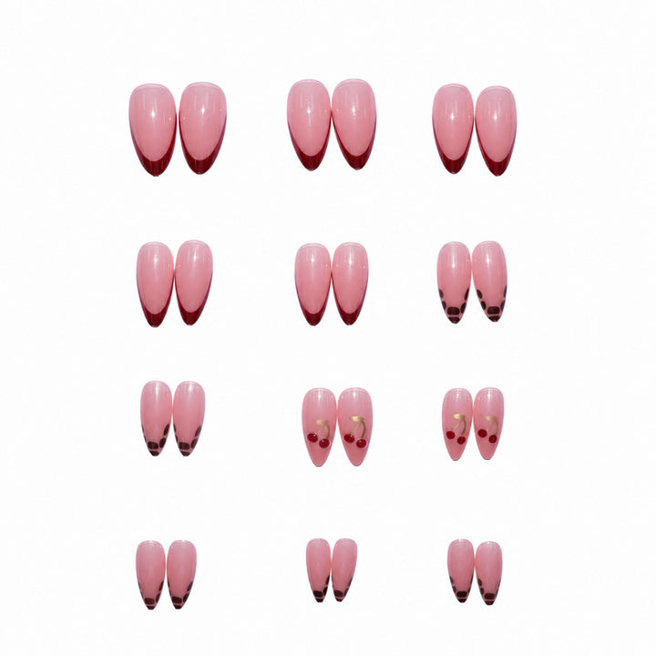 Elegant artificial nails with cherry design Kalsten