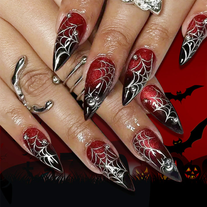 Gothic Spider Web Press-On Nail Extensions Kalsten