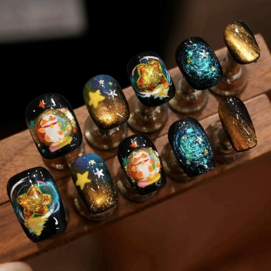 Whimsical Character Press-On Nail Art Set Kalsten