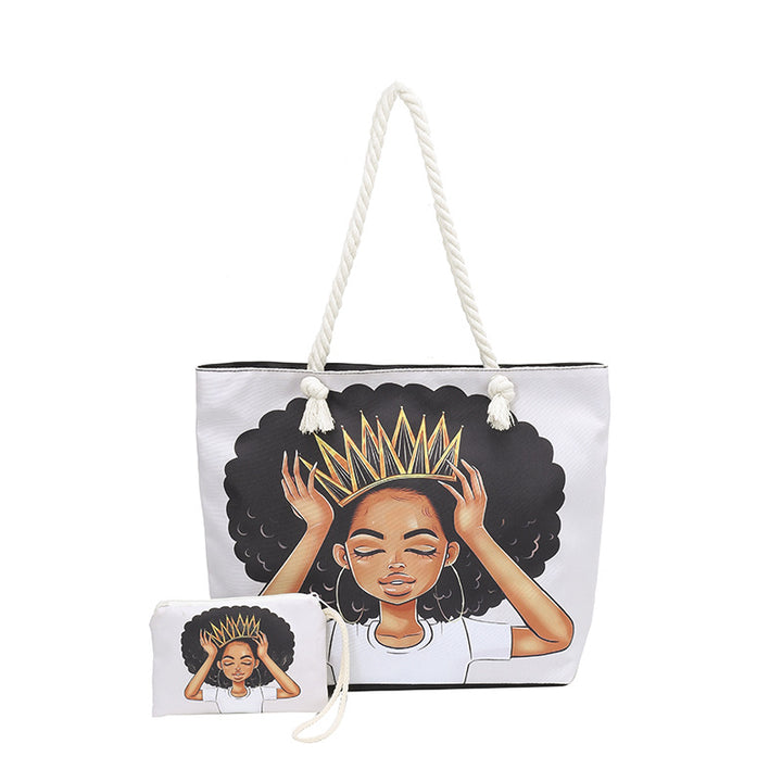 WoStylish Graphic Print Beach Tote Bag Kalsten