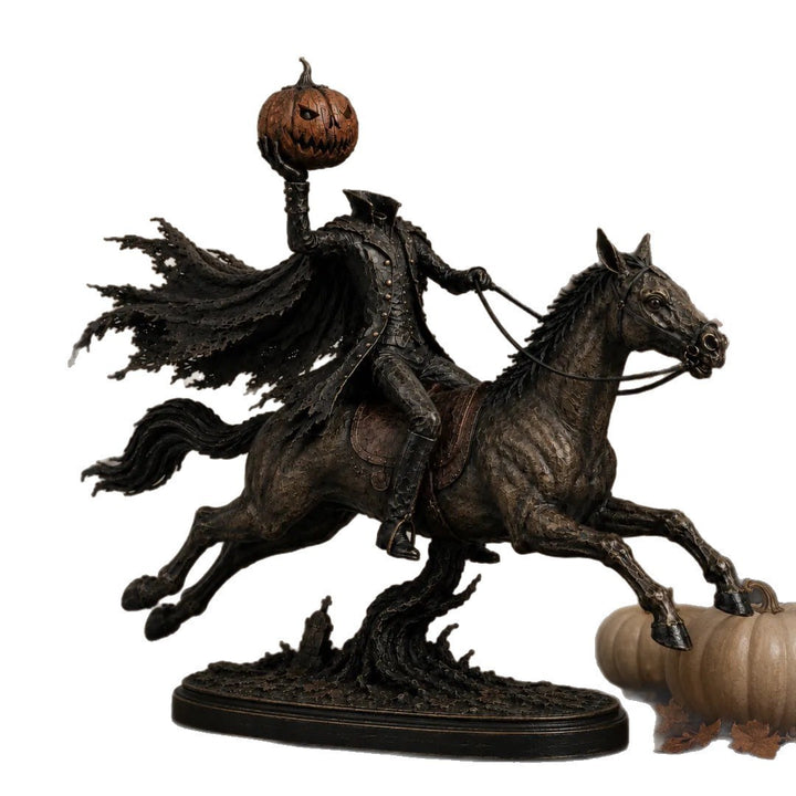 Decorative Halloween figure on horse with pumpkin Kalsten